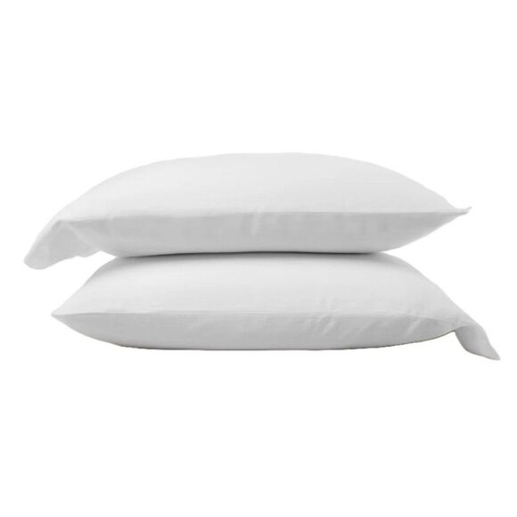 Casaluna 100% Washed Hemp Solid White 2 Pillowcase Set King Size 20" x 41" - Picture 1 of 6